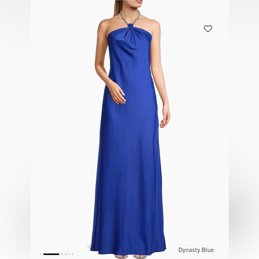 Elegant Blue Satin Dress